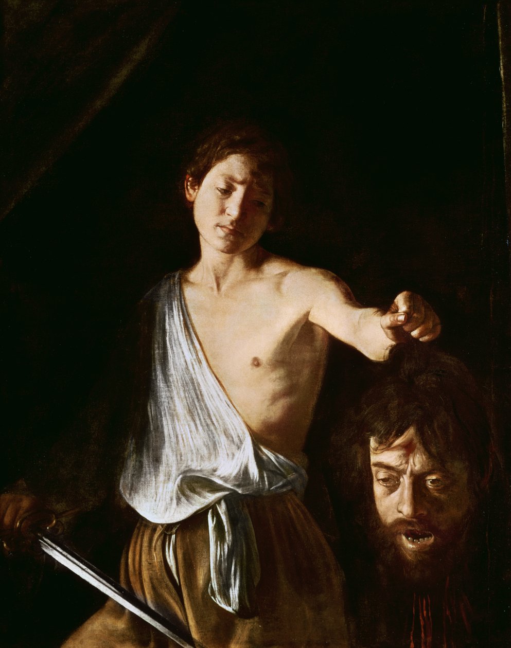 David avec la tête de Goliath, 1606 (détail) - Michelangelo Merisi Caravaggio