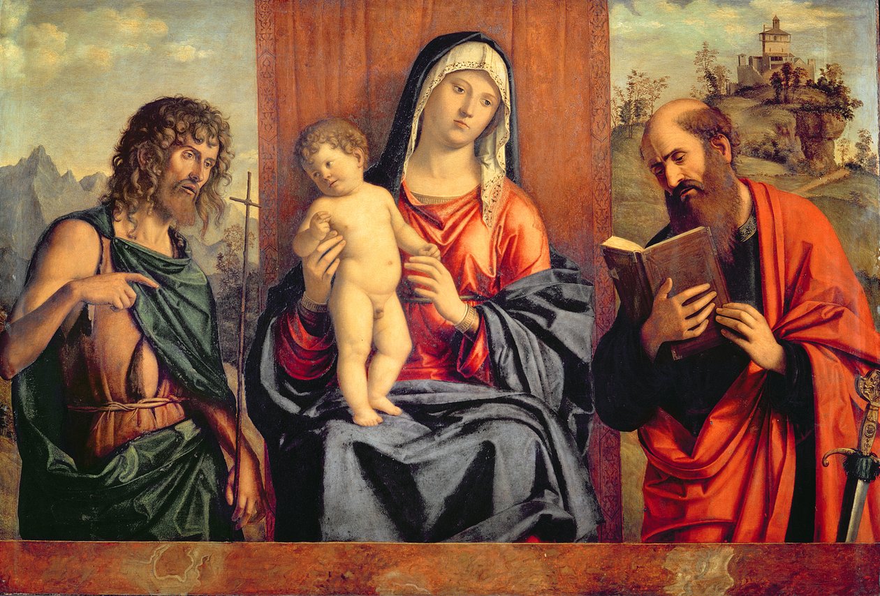 Madone et Enfant avec Saint Jean-Baptiste et Saint Paul - Michele Giambono