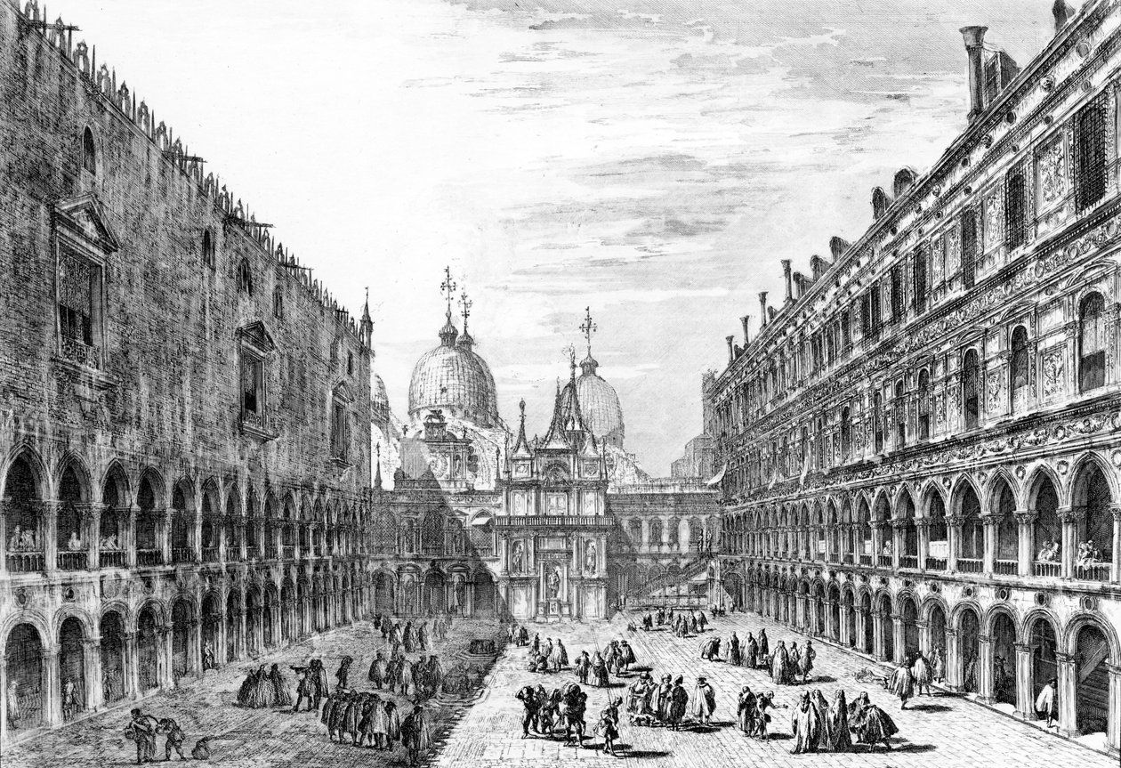 Vue de San Marco, Venise depuis la cour du Palazzo Ducale, 1741 - Michele Marieschi