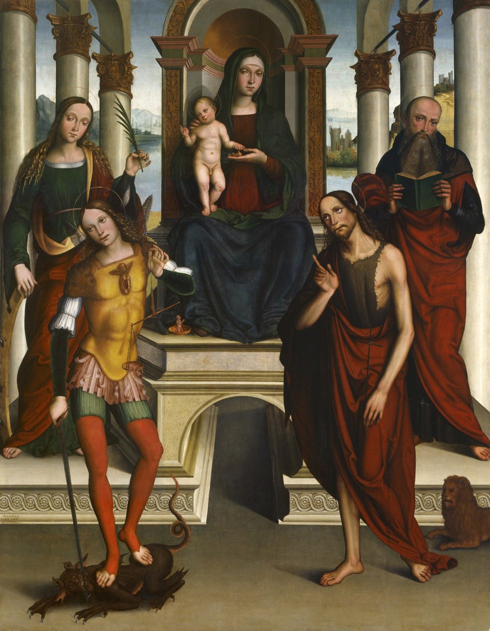 Madone et enfant en trône avec des saints, 1506 - Michele di Luca dei Coltellini