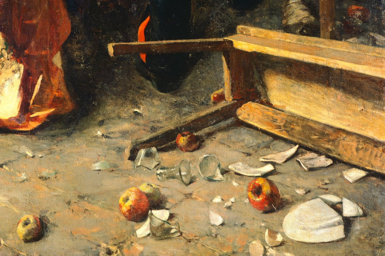 Une partie de cartes ou bagarre à Trastevere - Michele Cammarano
