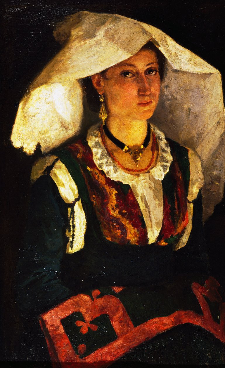 Femme en costume sarde, vers 1875 - Michele Cammarano