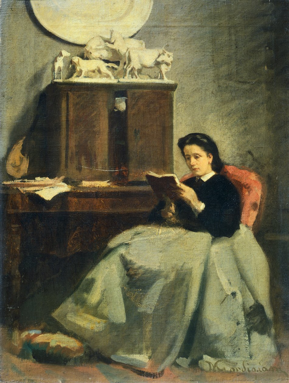 Femme lisant - Michele Gordigiani