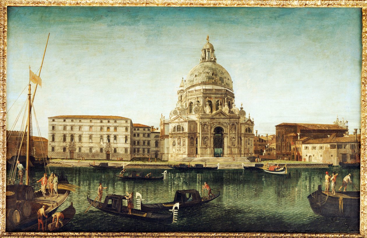 Santa Maria della Salute, Venise, avec gondoles sur le Grand Canal - Michele Marieschi