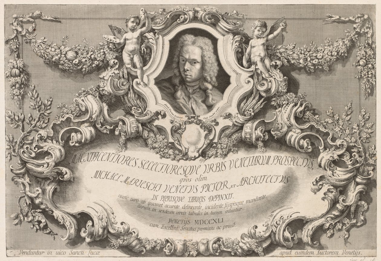 Vues de Venise : Frontispice - Page de titre, 1741 - Michele Marieschi