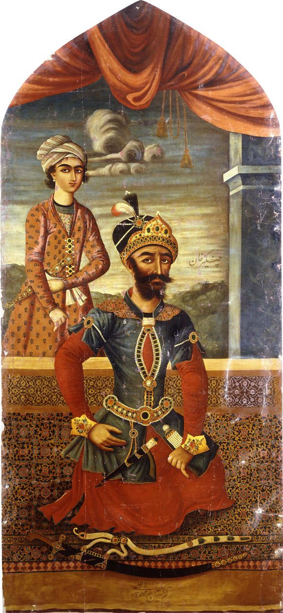 Portrait de Gengis Khan, avec un jeune en assistance - Mihr Ali