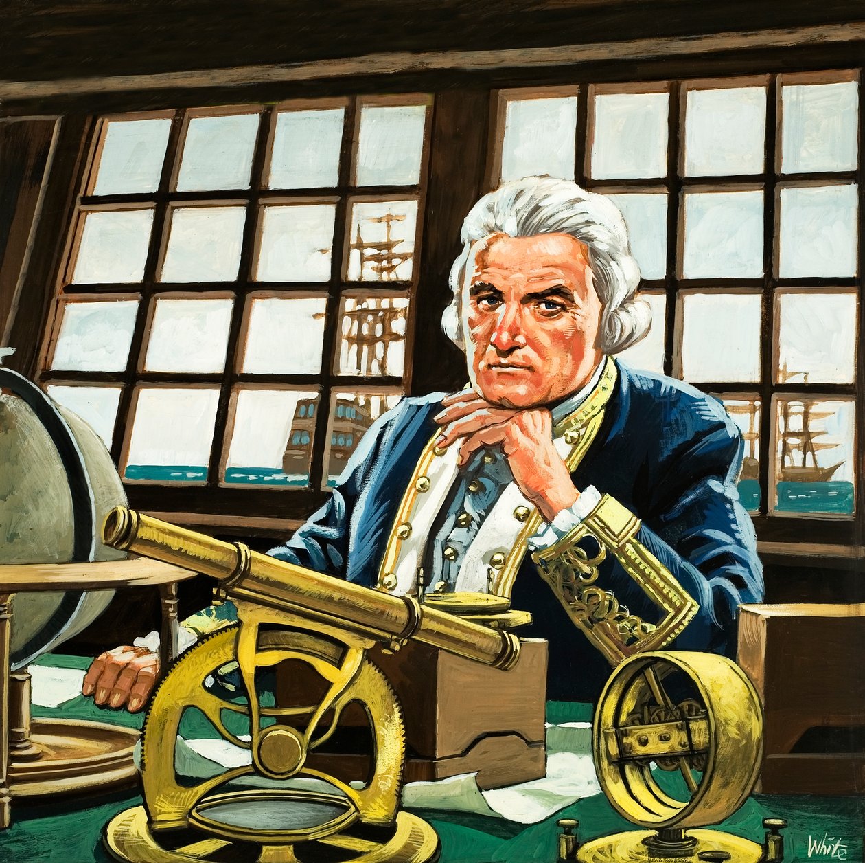 James Cook dans sa cabine - Mike (20th century) White