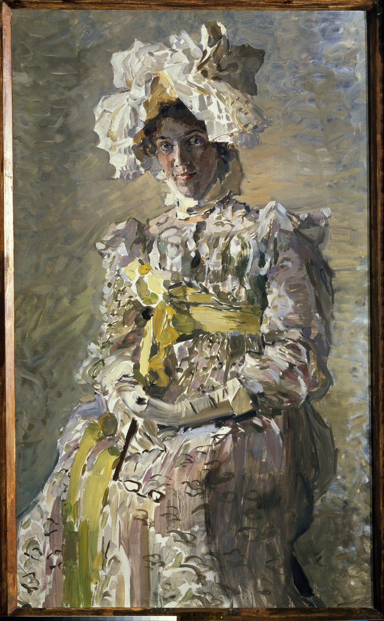 Portrait de Nadezhda Zabela Vroubel en robe Empire - Mikhail Aleksandrovich Vrubel