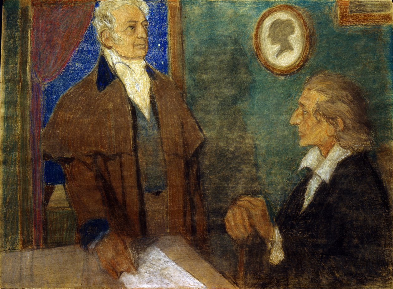 J. W. von Goethe et F. Schiller à Weimar - Mikhail Dmitrievich Ezuchevsky