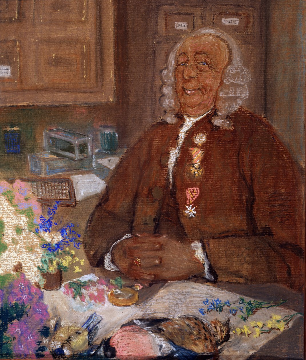 Portrait de Charles Linné, naturaliste suédois - Mikhail Dmitrievich Ezuchevsky