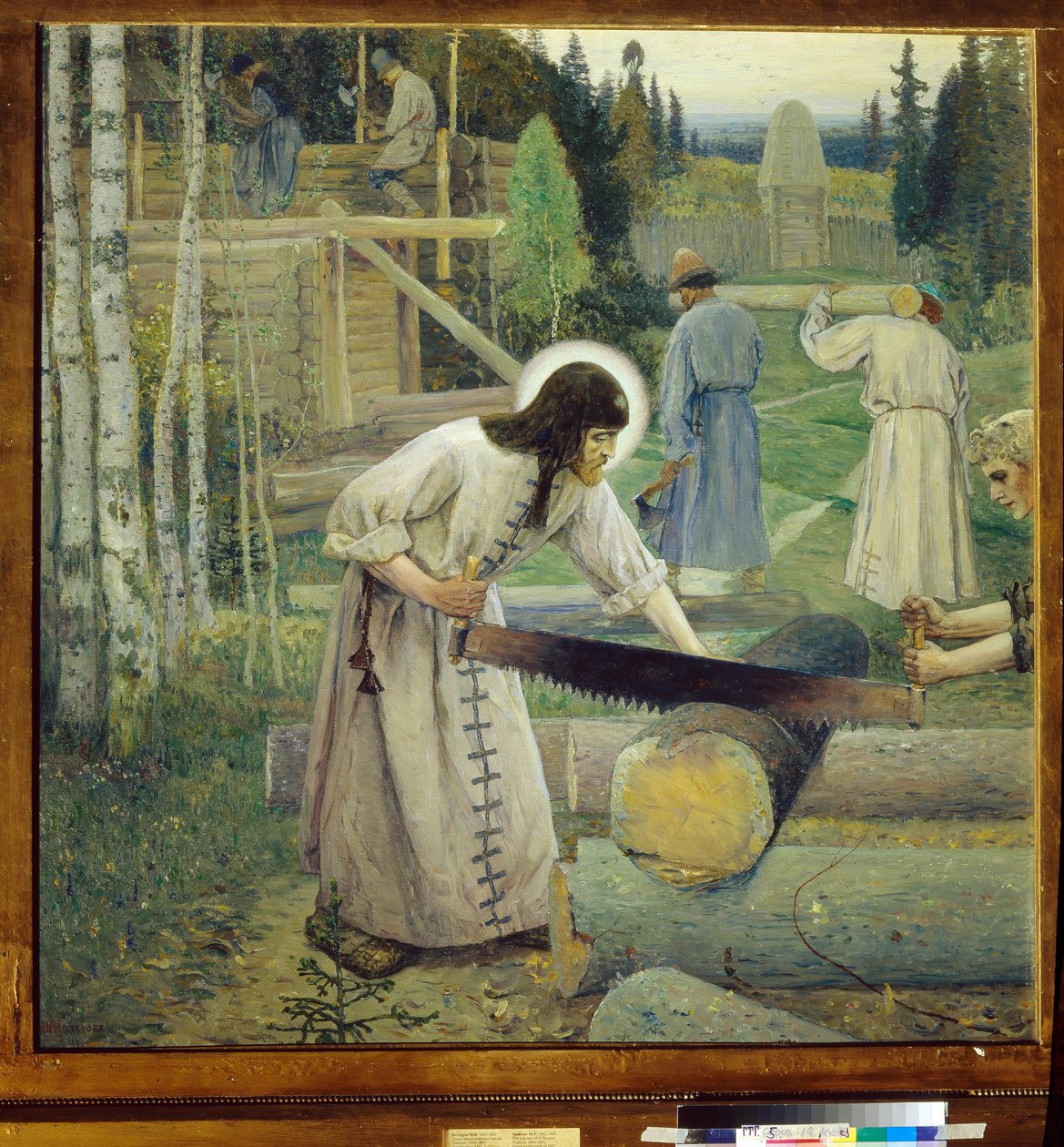 Les travaux de Saint Serge (Triptyque, partie centrale) - Mikhail Vasilievich Nesterov