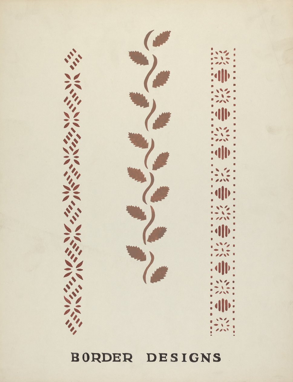 Dessins de bordures du portfolio proposé "Maine Wall Stencils" - Mildred E. Bent