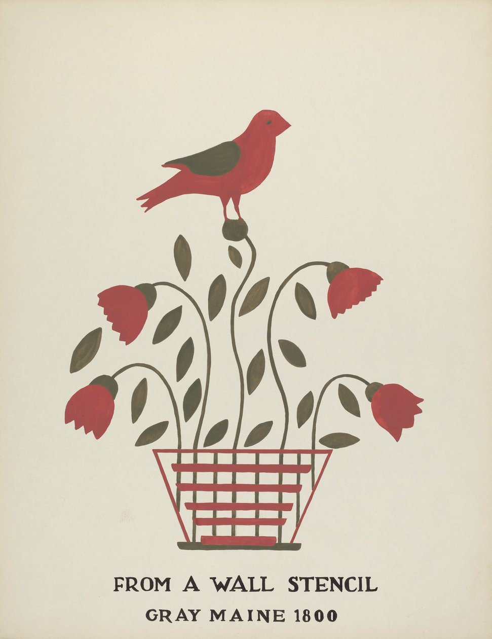 Design de Gray, Maine 1800 (no. 2) : Du portfolio proposé "Maine Wall Stencils" - Mildred E. Bent