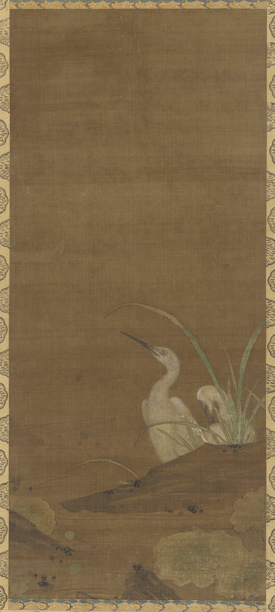 Hérons et plantes aquatiques - Ming Dynasty Chinese School