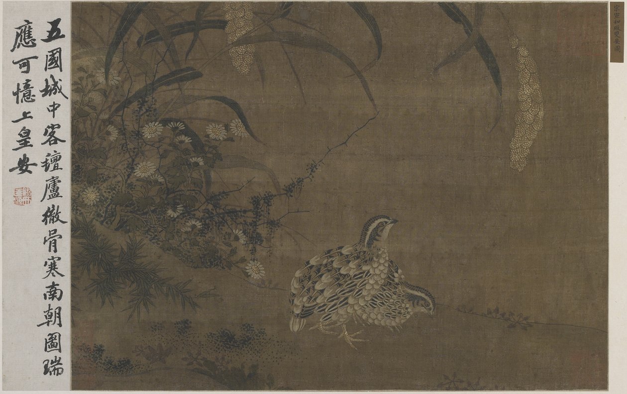 Caille et millet - Ming Dynasty Chinese School