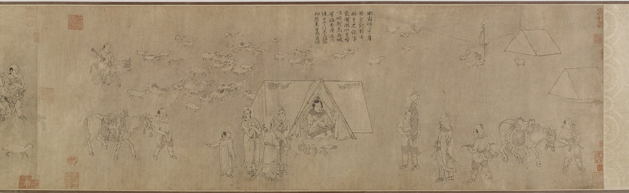La captivité de Cai Wenji, 14e-15e siècle - Ming Dynasty Chinese School