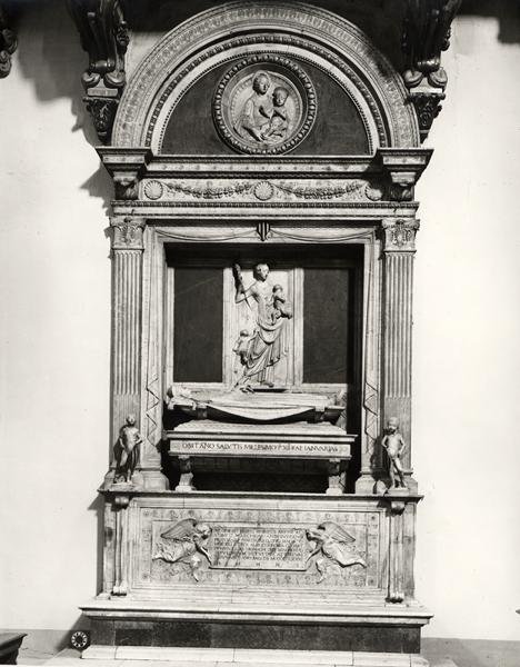 Monument au Comte Ugo (d.1001) Margrave de Toscane (marbre) (photo n/b) - Mino da Fiesole