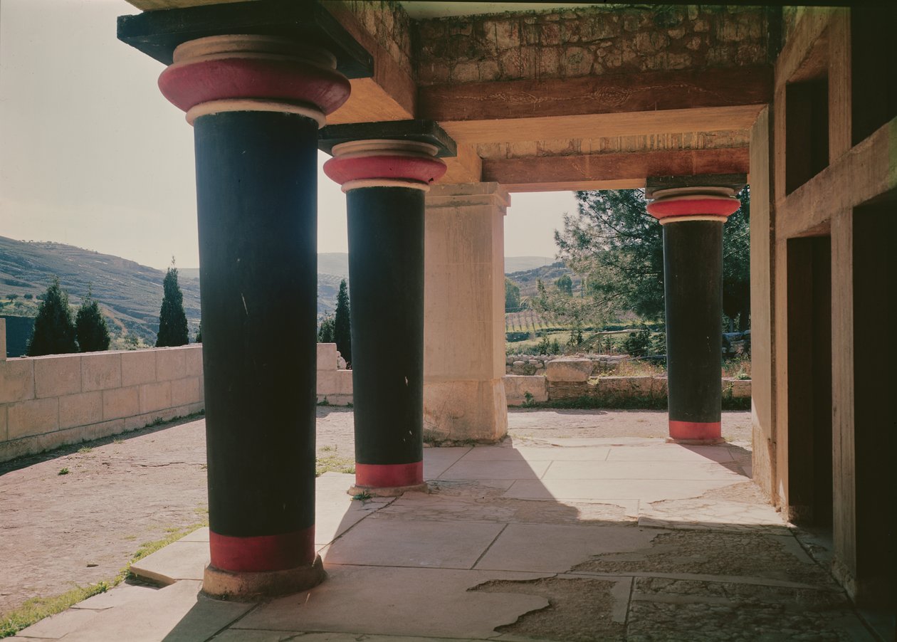 Vue du portique du Palais, vers 1500 av. J.-C. - Minoan