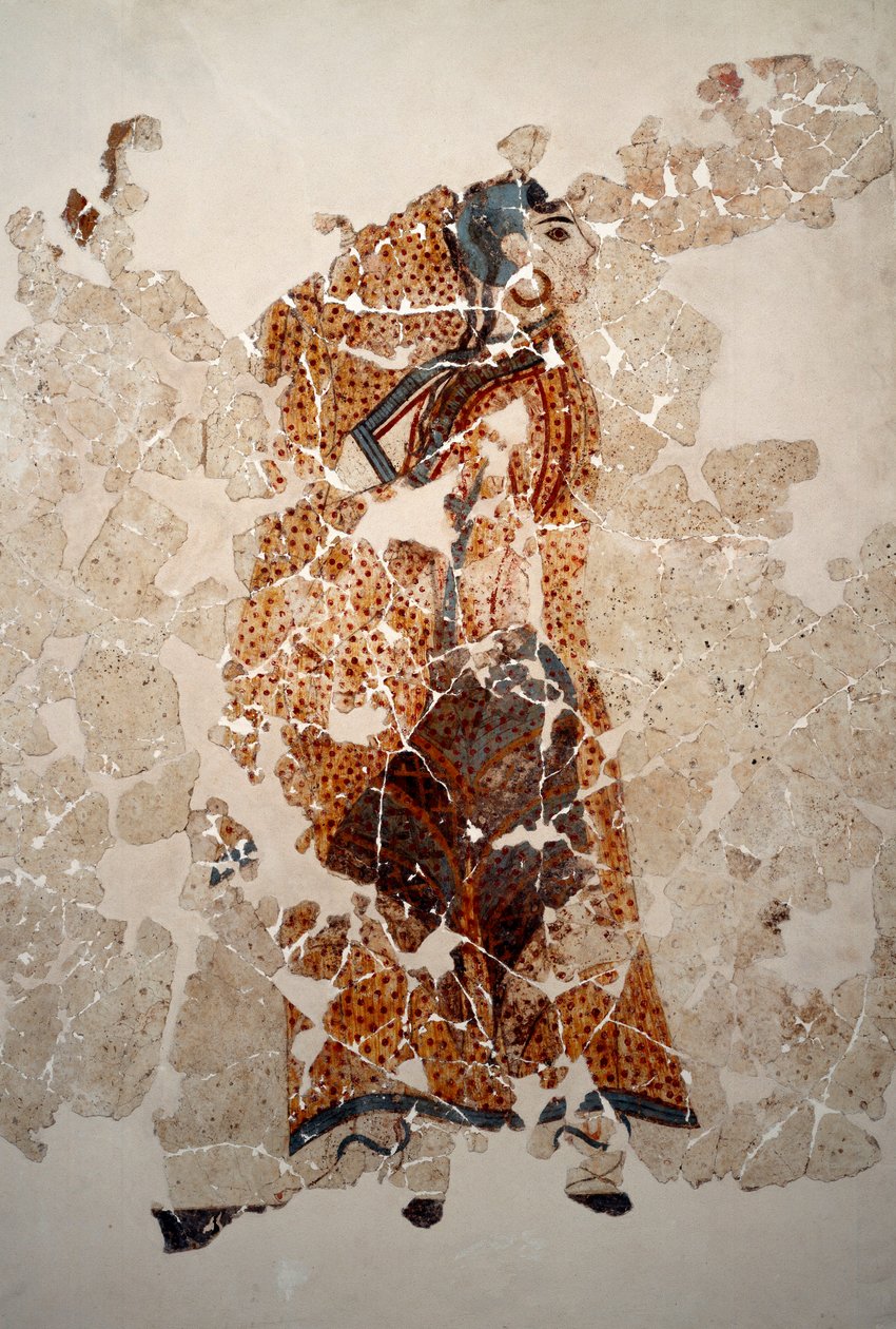 Civilisation minoenne : femmes en adoration (détail) - Minoan