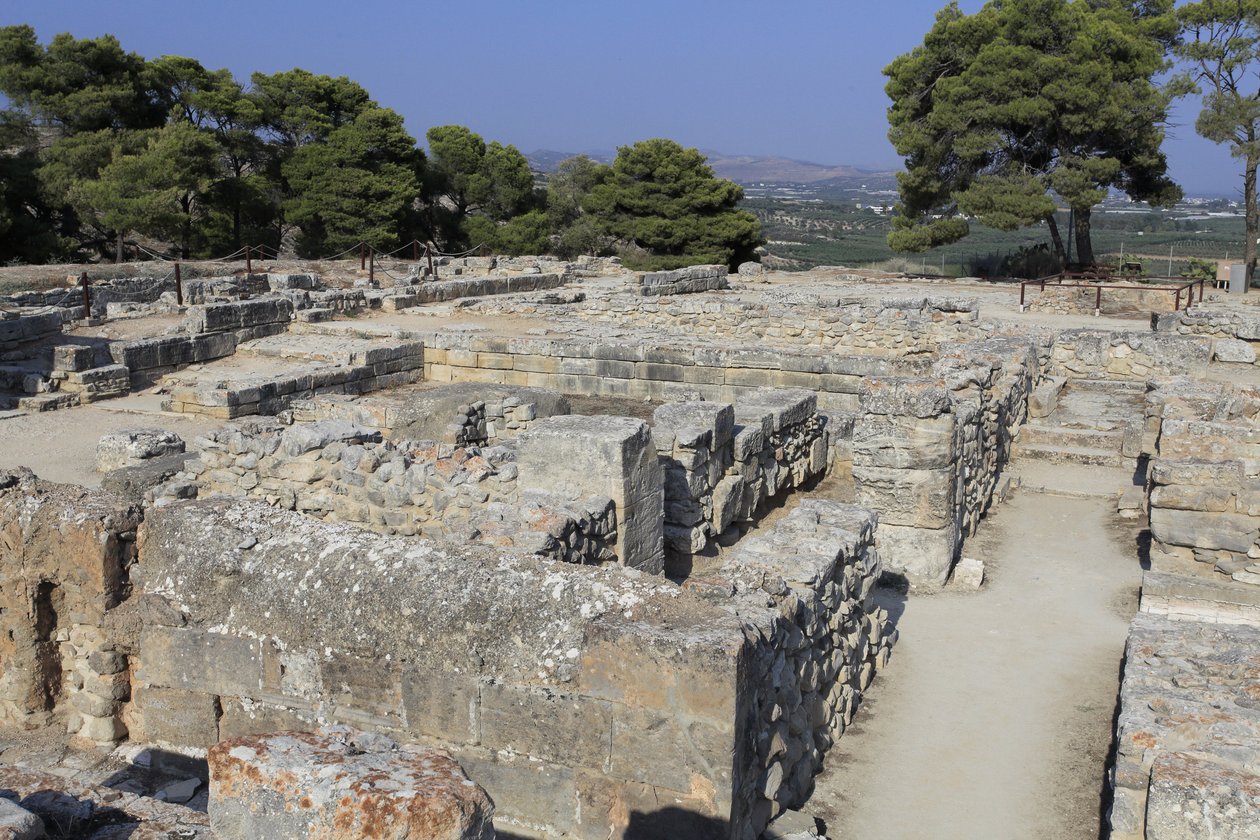 Site archéologique minoen de Phaistos. Complexe nord-est. Complexe de quatre pièces adjacentes à l