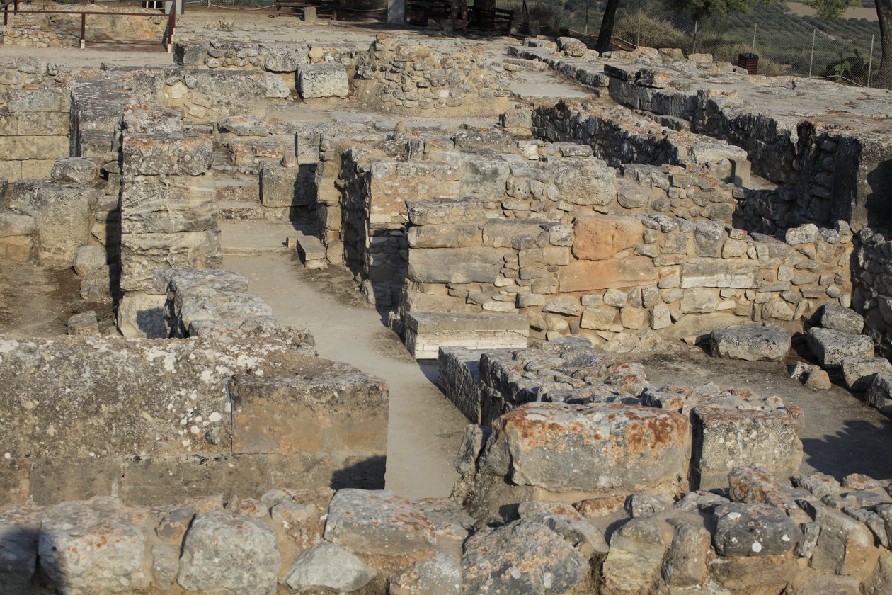Site archéologique minoen de Phaistos, vue sur le complexe nord-est - Minoan