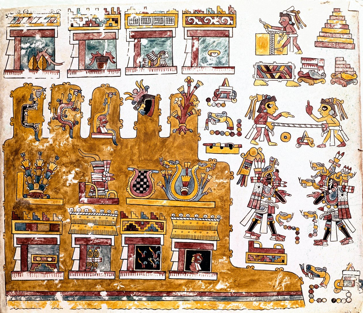 Civilisation mixtèque : Codex mixtèque avec illustrations d