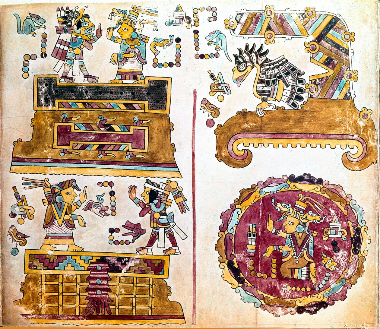 Civilisation mixtèque : Codex mixtèque avec illustrations d