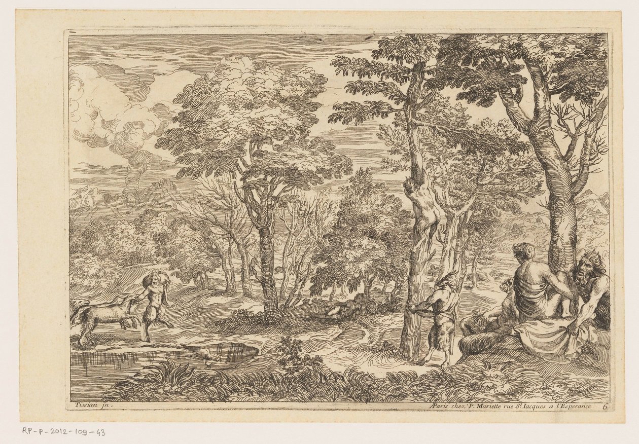 Paysage forestier avec satyres - Moise Jean Baptiste Fouard