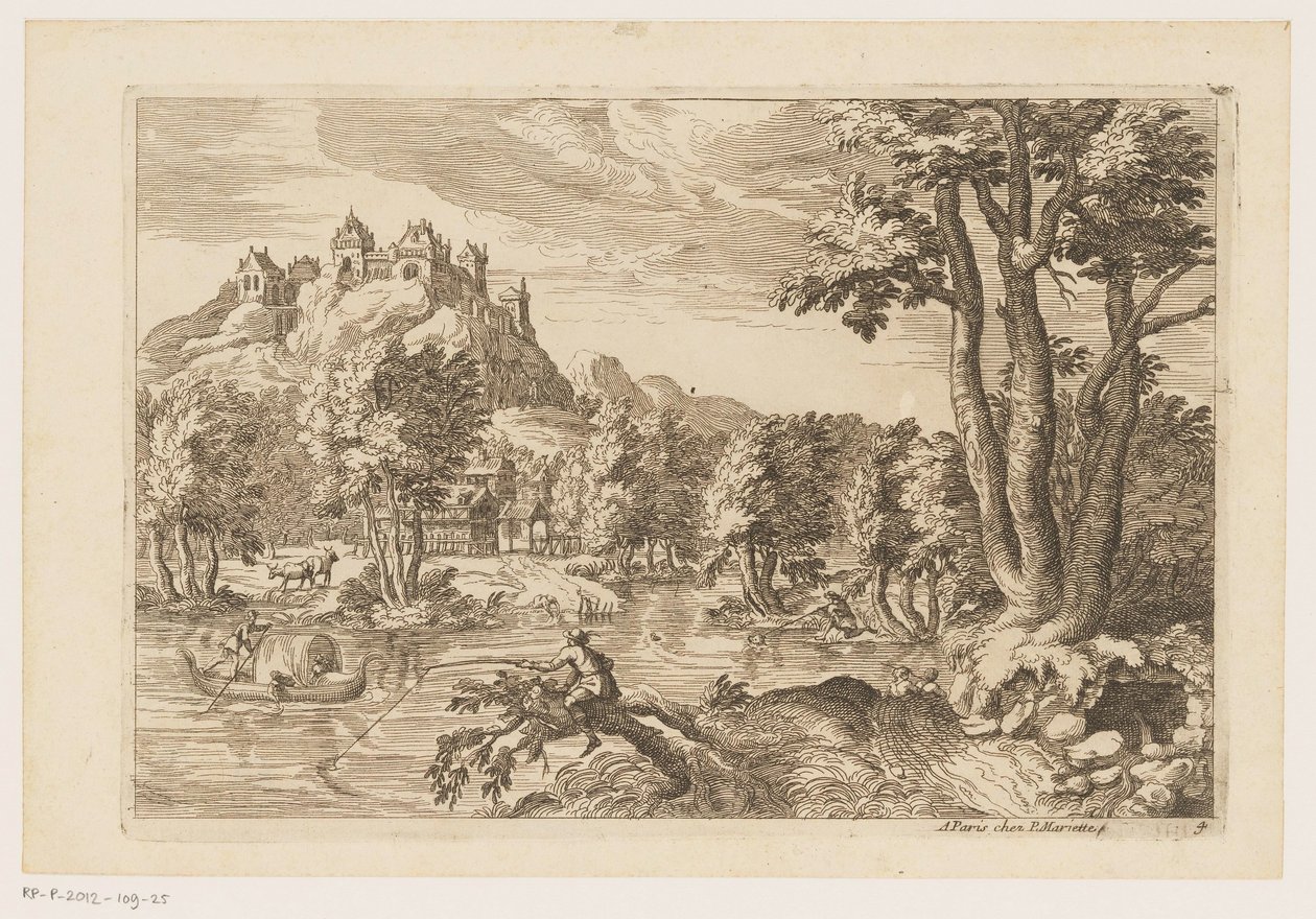 Paysage avec pêcheurs - Moise Jean Baptiste Fouard