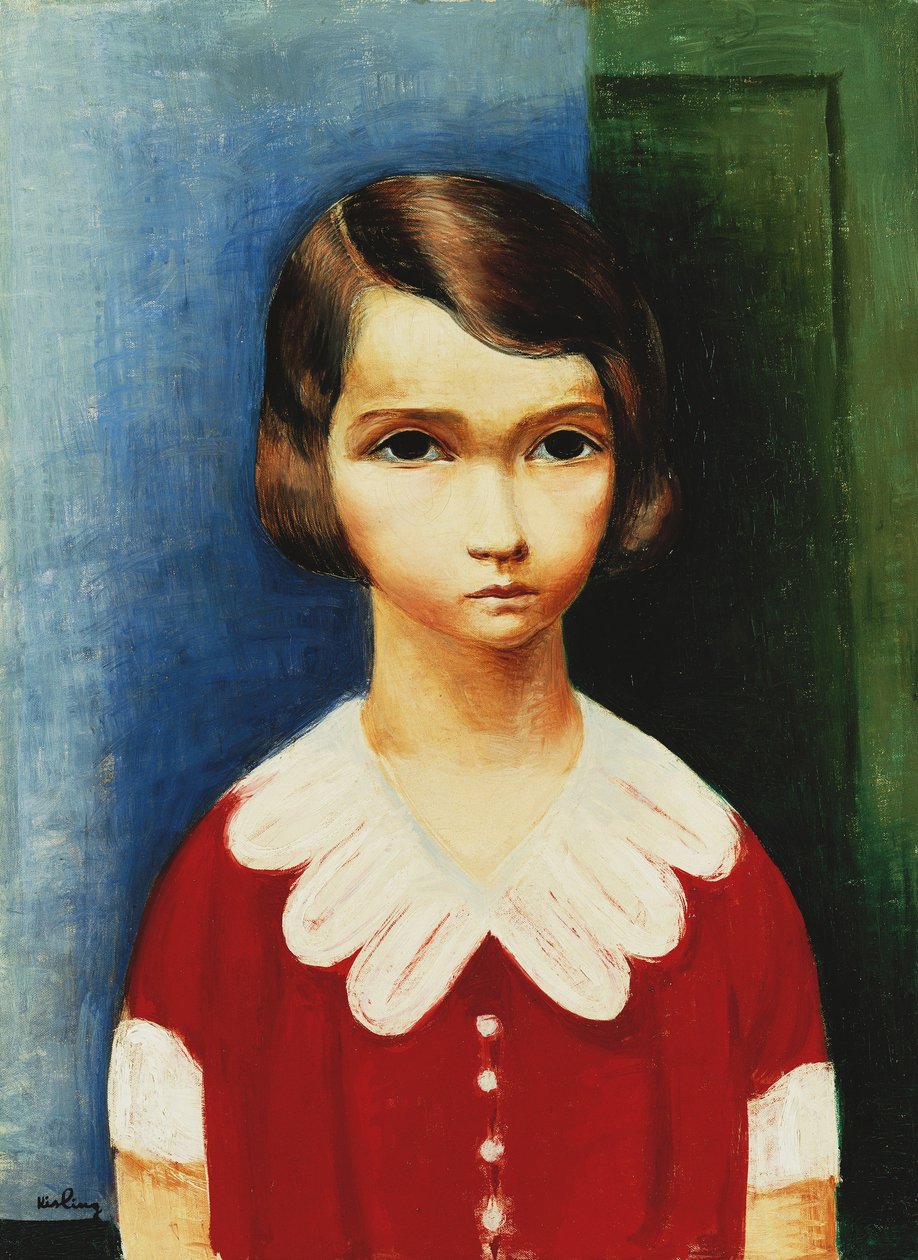 Girl in a Red Shirt; Jeune Fille en Chemise Rouge - Moise Kisling