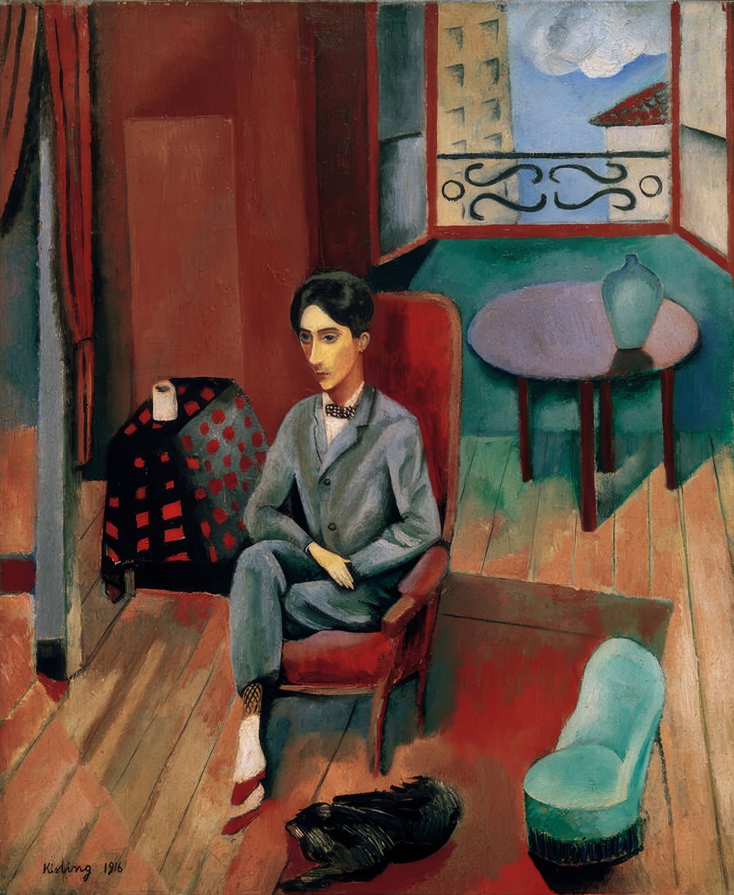 Jean Cocteau assis dans son atelier - Moise Kisling