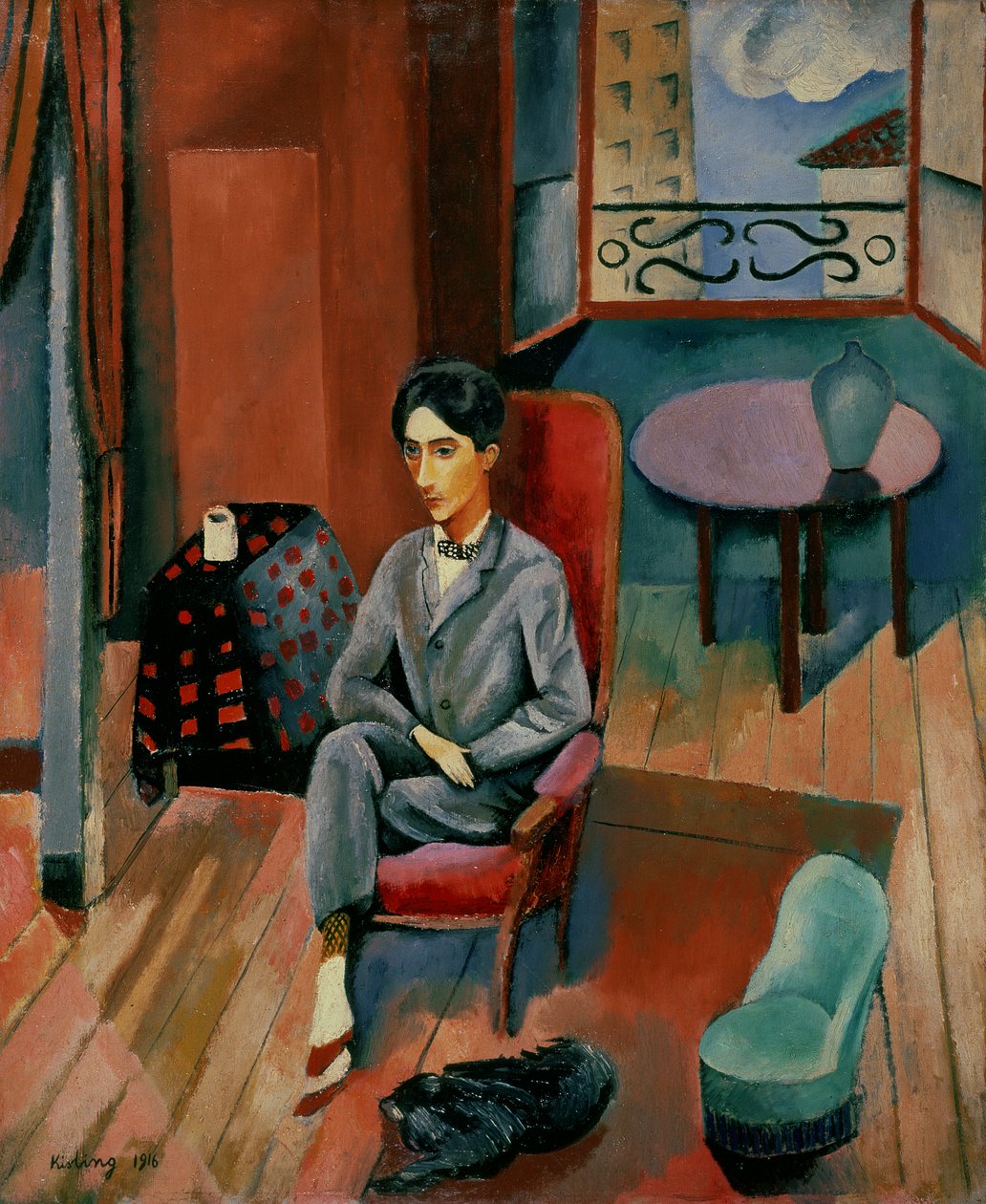 Portrait de Jean Cocteau assis dans son studio - Moise Kisling
