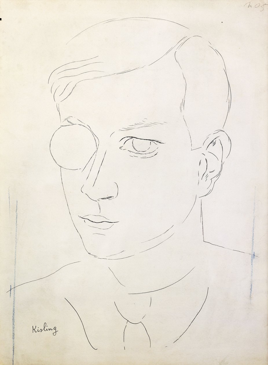 Portrait de Tristan Tzara ; Portrait de Tristan Tzara - Moise Kisling