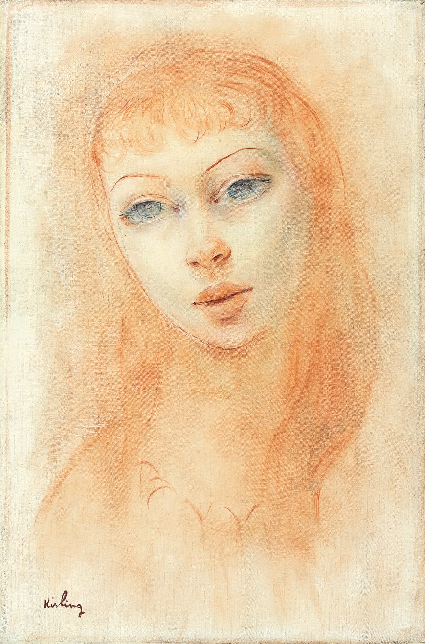 Portrait de femme (huile sur toile) - Moise Kisling