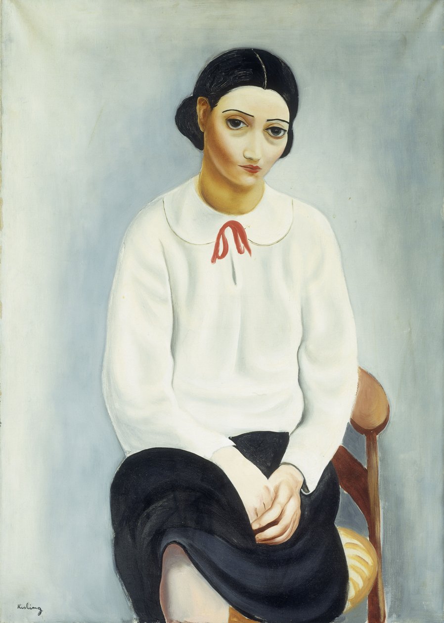 Woman in a White Blouse ; Femme au Chemisier Blanc - Moise Kisling