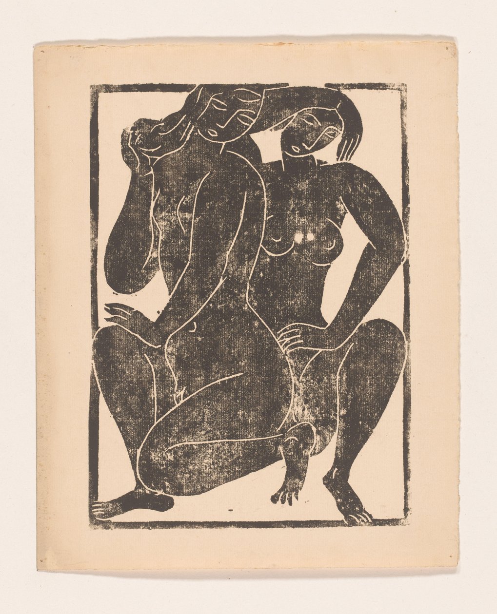 Deux femmes nues accroupies - Moissej Kogan