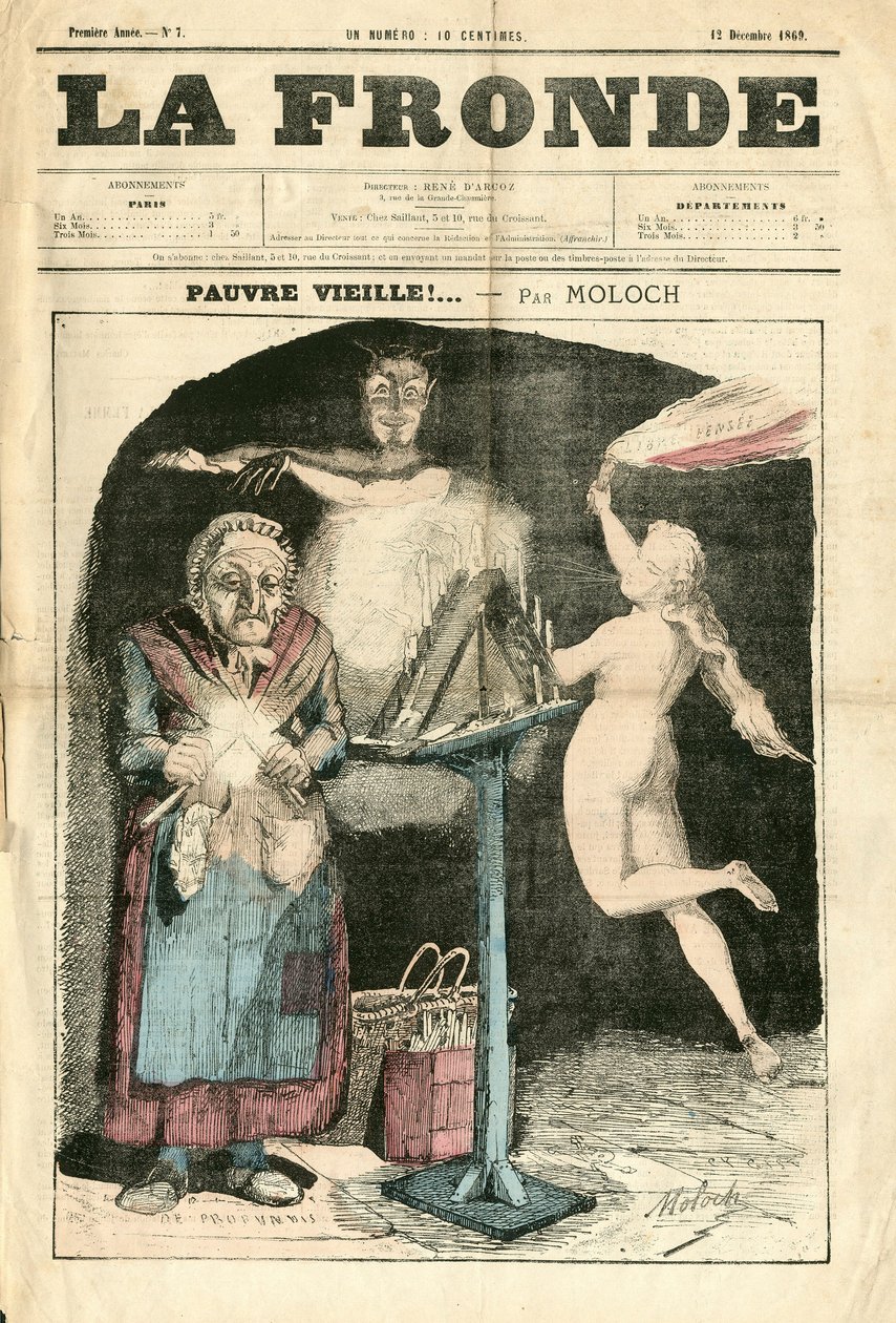 Couverture de « La Fronde (1869-1870) », numéro 7, Satirique en Couleurs - Moloch