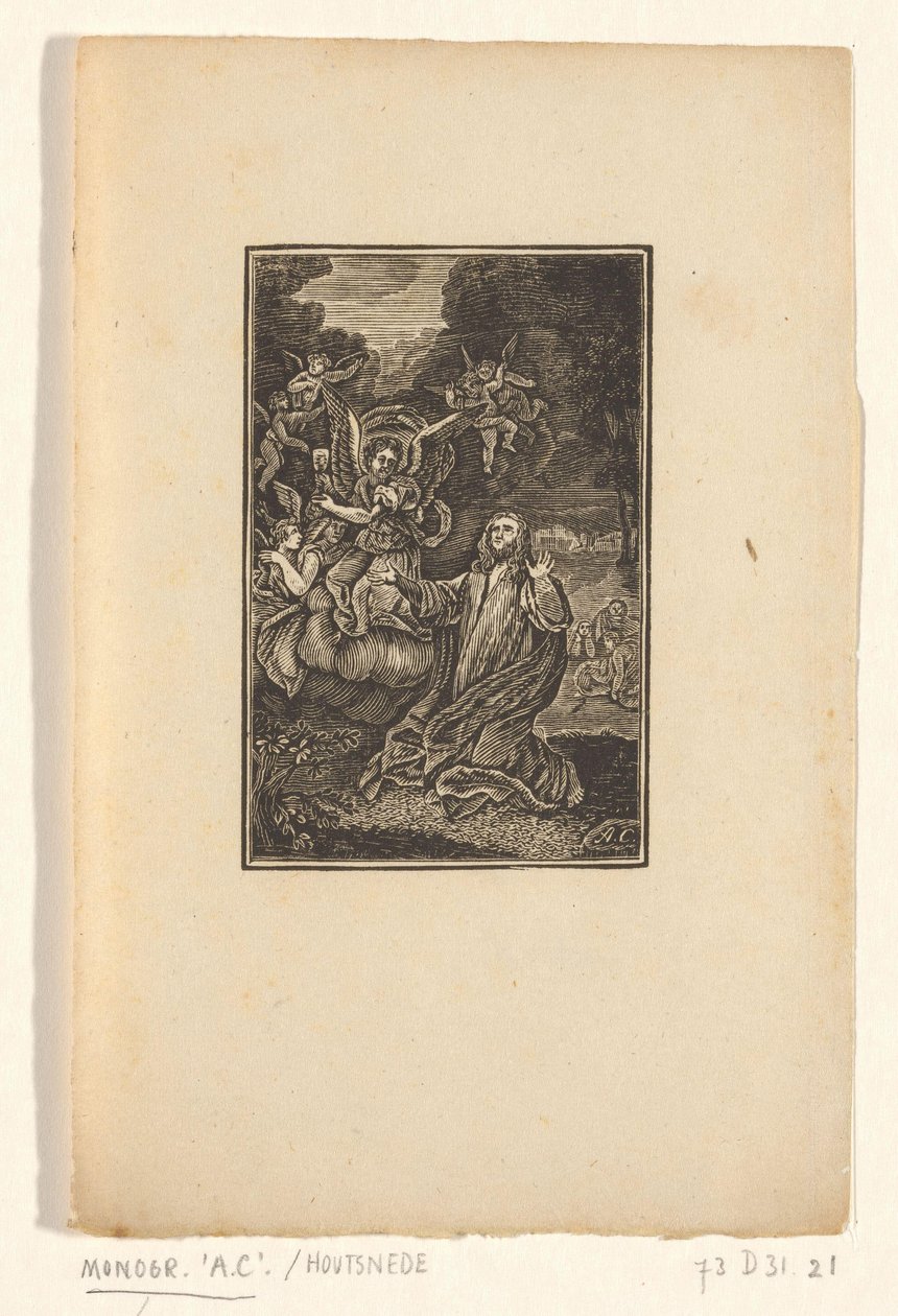 Christ sur le mont des Oliviers - Monogrammist AC (houtgraveur)