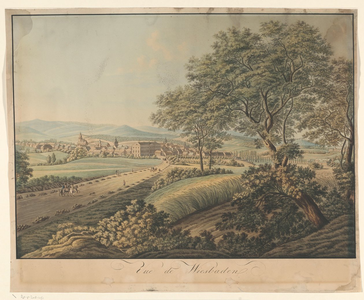 Vue de Wiesbaden - Monogrammist DS (graveur)