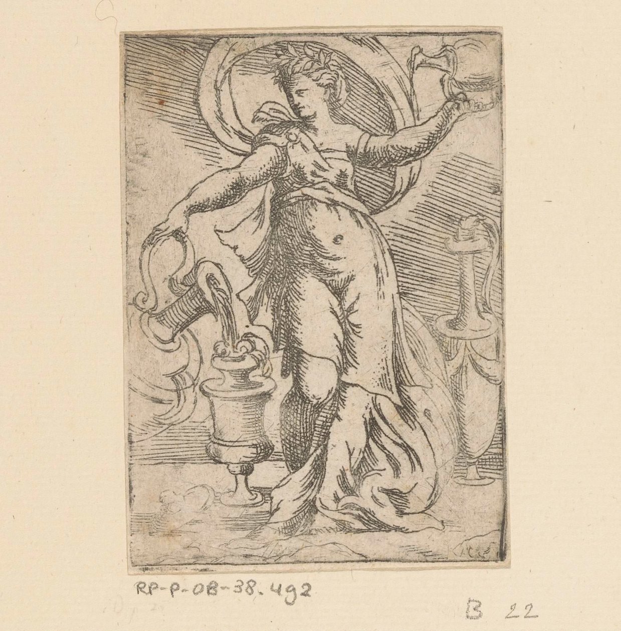 Femme avec des cruches - Monogrammist FP (Italië; 16e eeuw)