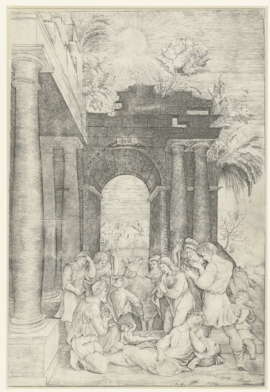Adoration des bergers - Monogrammist HFE