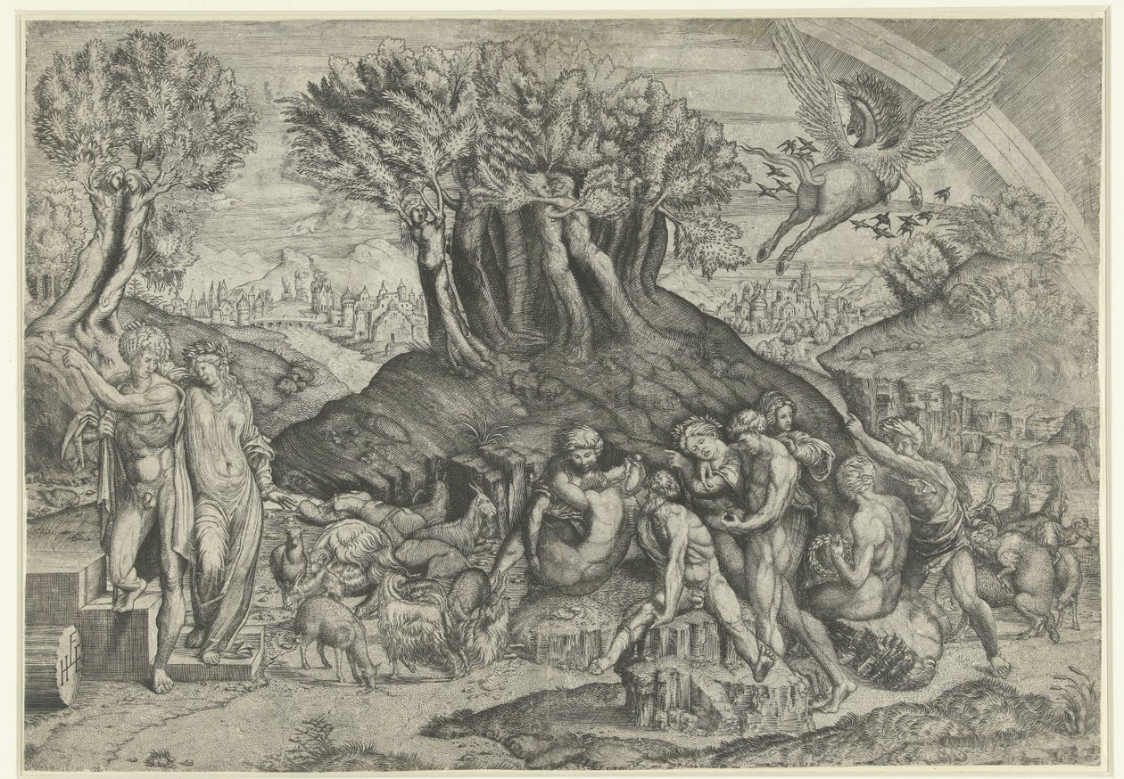 Mont Parnasse dédié à Apollon et aux muses - Monogrammist HFE