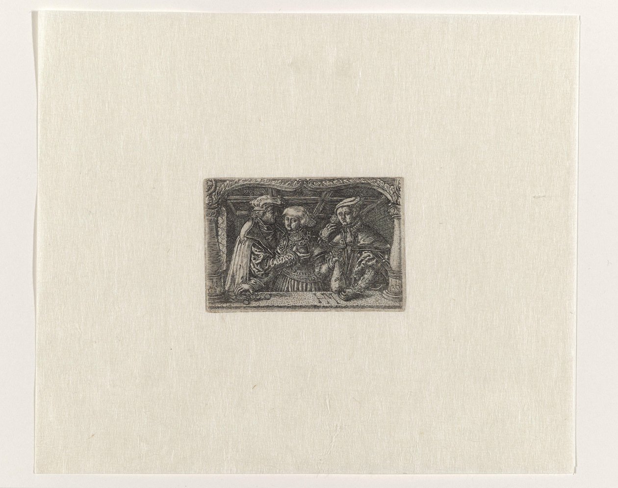 Jeune femme avec deux riches amants - Monogrammist H.M.