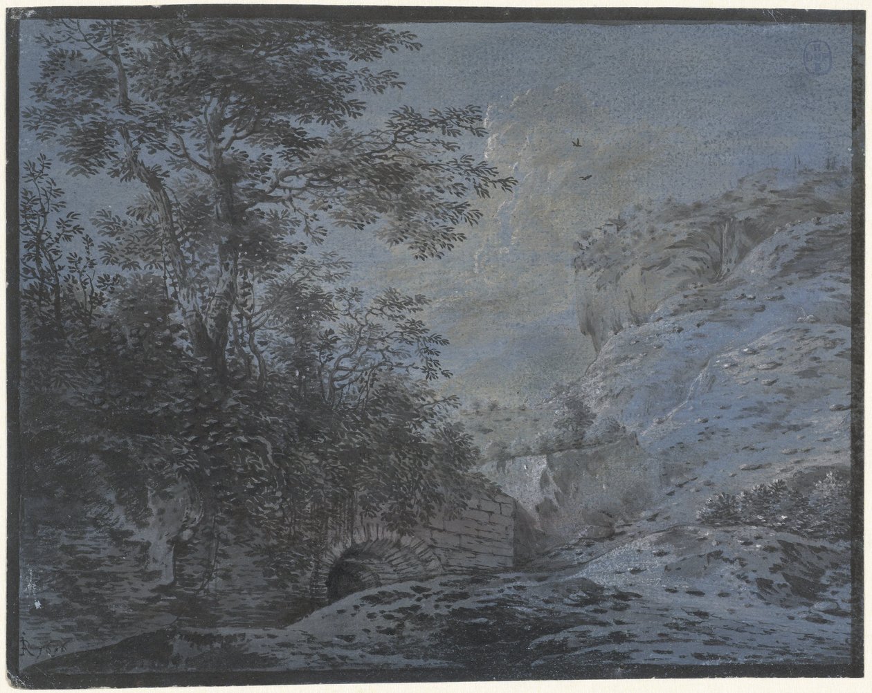 Paysage du soir avec ruine envahie - Monogrammist IAR of IAP