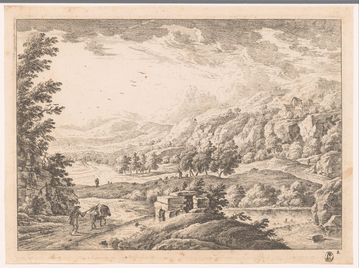 Paysage avec rivière - Monogrammist MEG