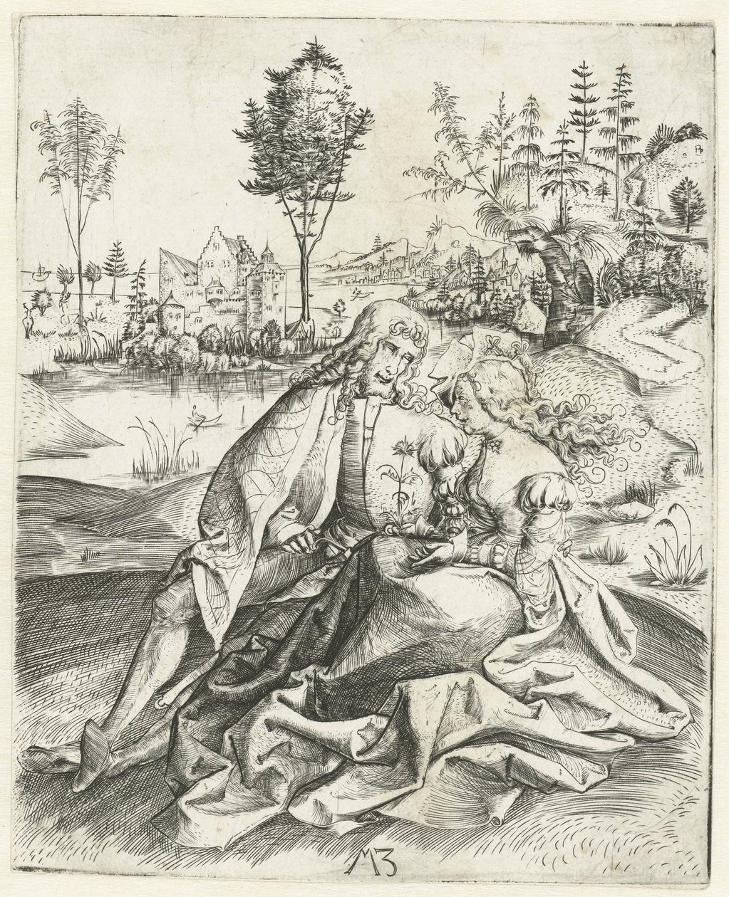 Le couple amoureux - Monogrammist MZ