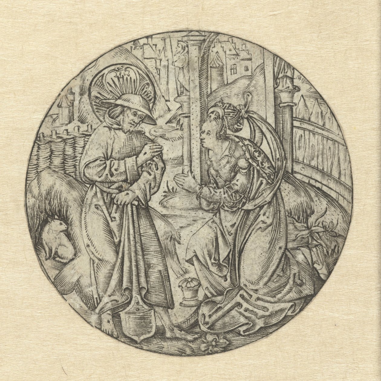 Christ apparaissant à Marie Madeleine (Noli me tangere) - Monogrammist S