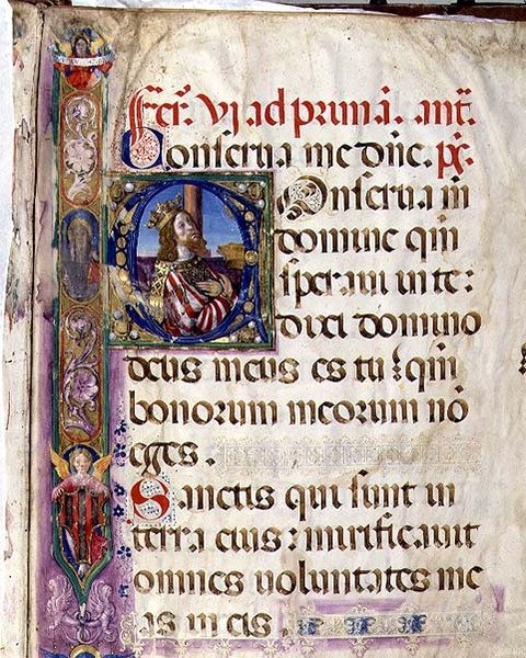 Ms 543 f.1r Initiale historiée 
