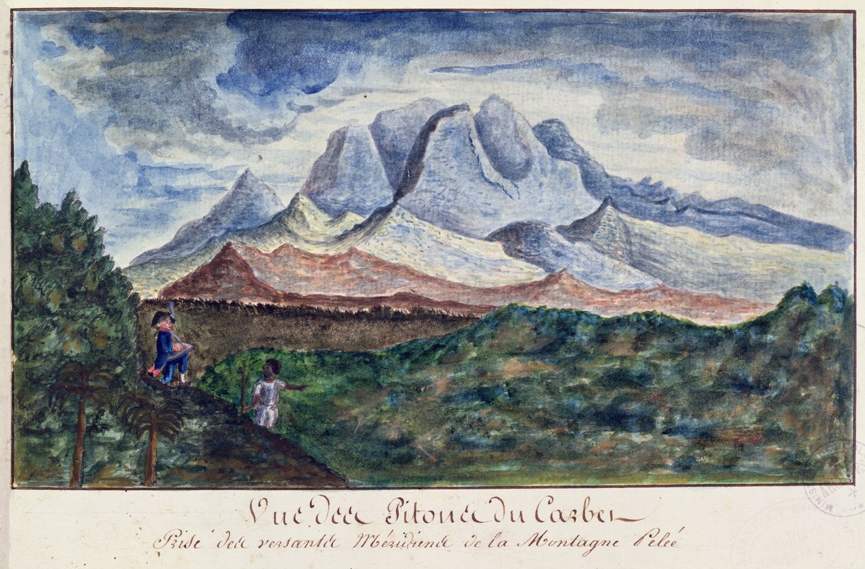 Vue des Pitons du Carbet depuis la Montagne Pelée, Martinique, c.1815 - Moreau de Jones