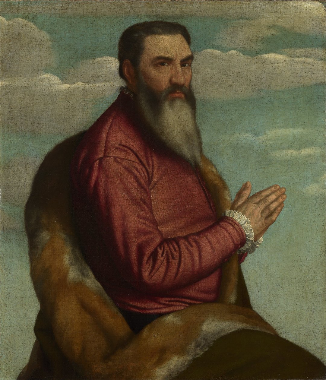 Homme priant avec une longue barbe - Moretto da Brescia
